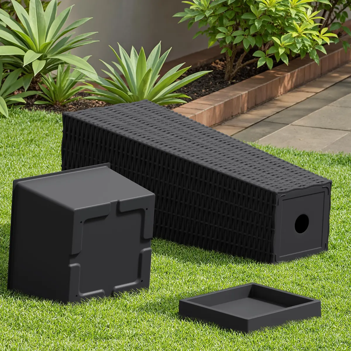 Devoko Resin 23.6'' Tall Planters | Large Taper Outdoor Planter with Removable Inner Pot - view 4