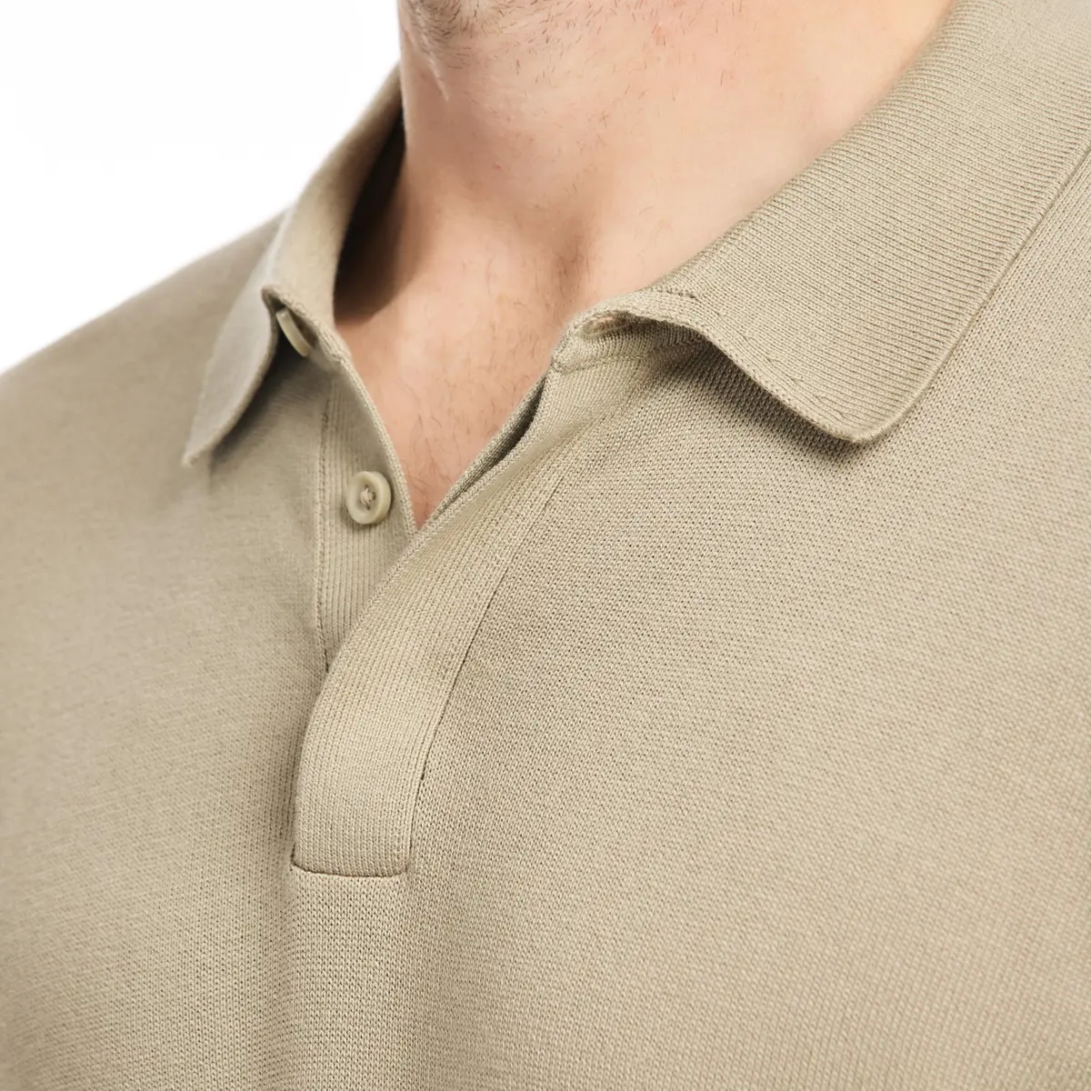 SAKS FIFTH AVENUE Men's Short Sleeve Rib Knit Sweater Polo | Premium Cotton Blend Knit Top, Classic-Fit & Richly Detailed (70-120c) - view 2