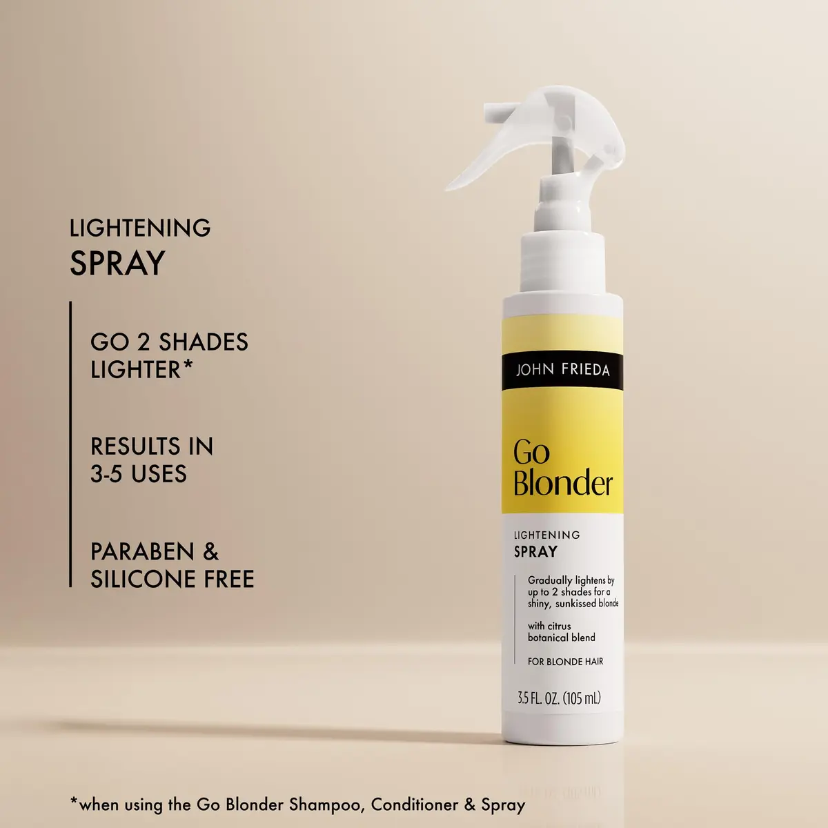 John Frieda Go Blonder Gradual Hair Lightening Spray 103.5ml (3.5 fl oz) | Heat-Activated for Sun-Kissed Blonde - view 4