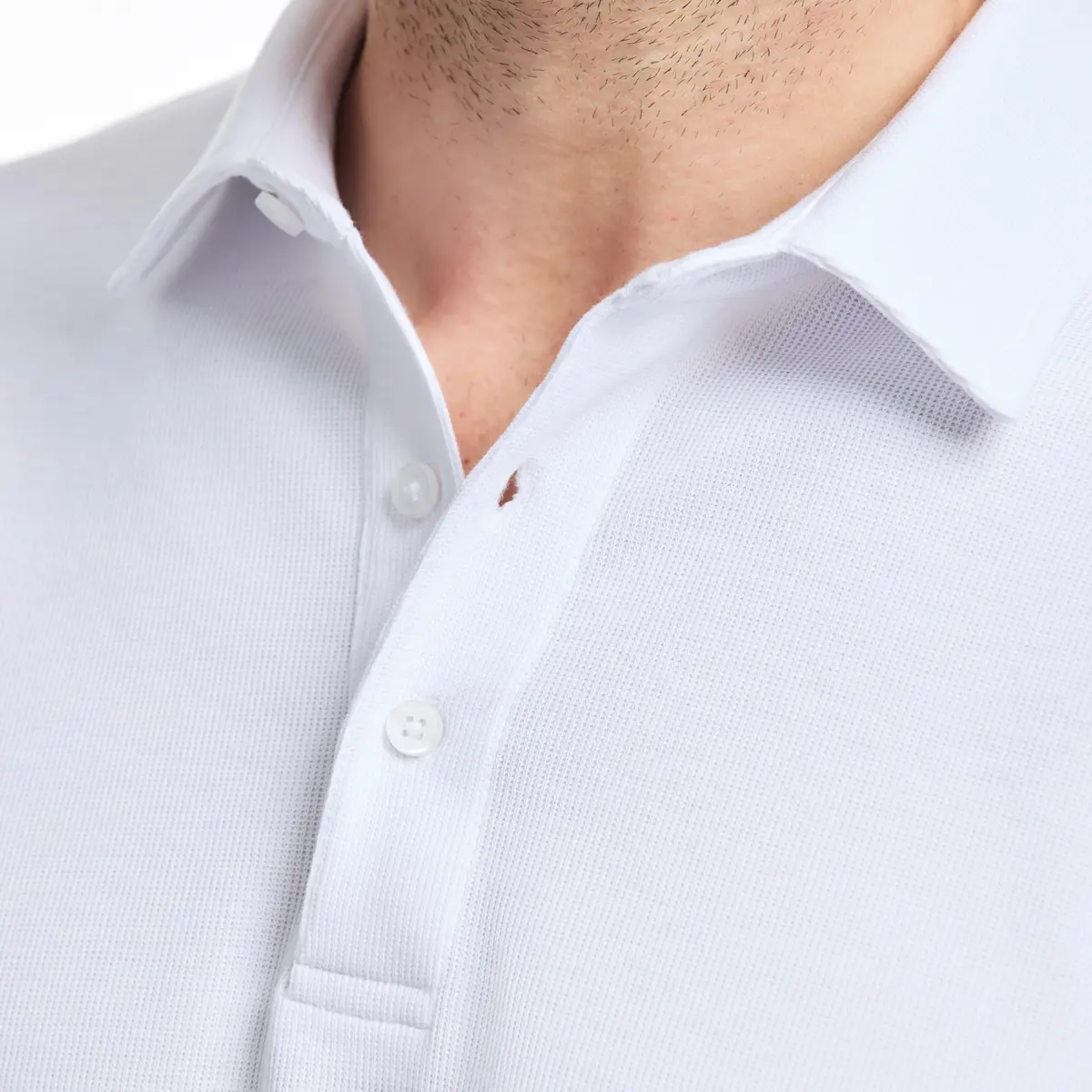 SAKS Fifth Avenue Men's Short Sleeve Textured Pique Polo, Premium Cotton Blend Knit Top, S - view 2