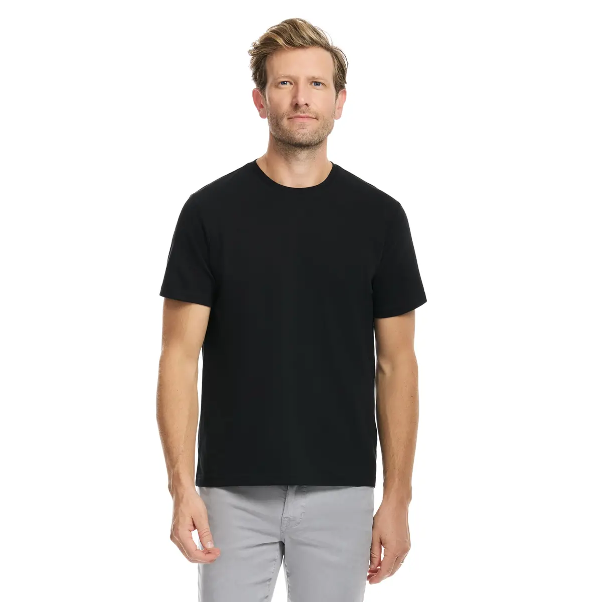 SAKS FIFTH AVENUE Men's Short Sleeve Classic Luxe Jersey Crewneck T-Shirt | Premium Cotton Knit Top, Classic-Fit & Richly Detailed (70-120c) - main product image