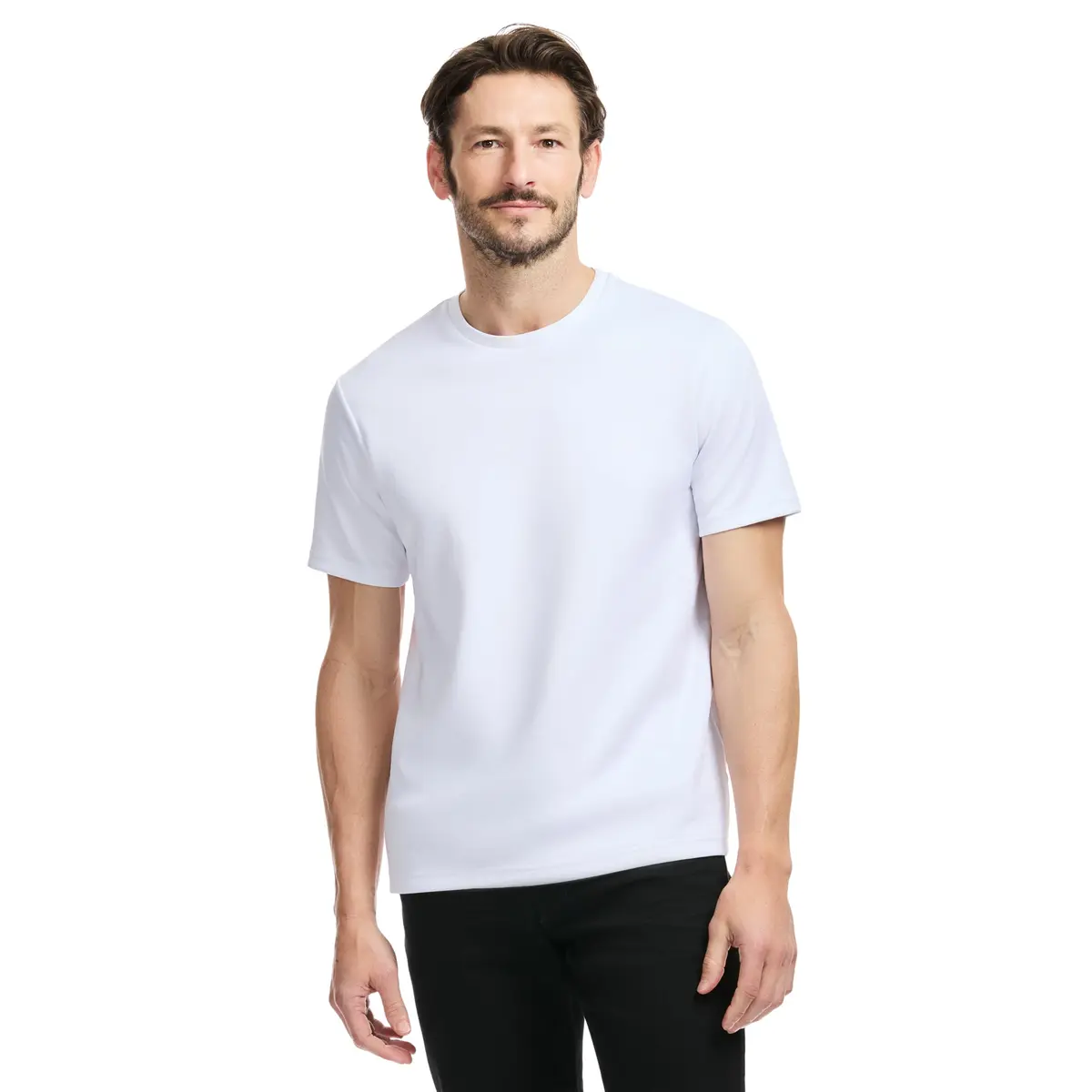 SAKS FIFTH AVENUE Men's Short Sleeve Classic Luxe Jersey Crewneck T-Shirt, Premium Cotton Knit Top, XS - main product image