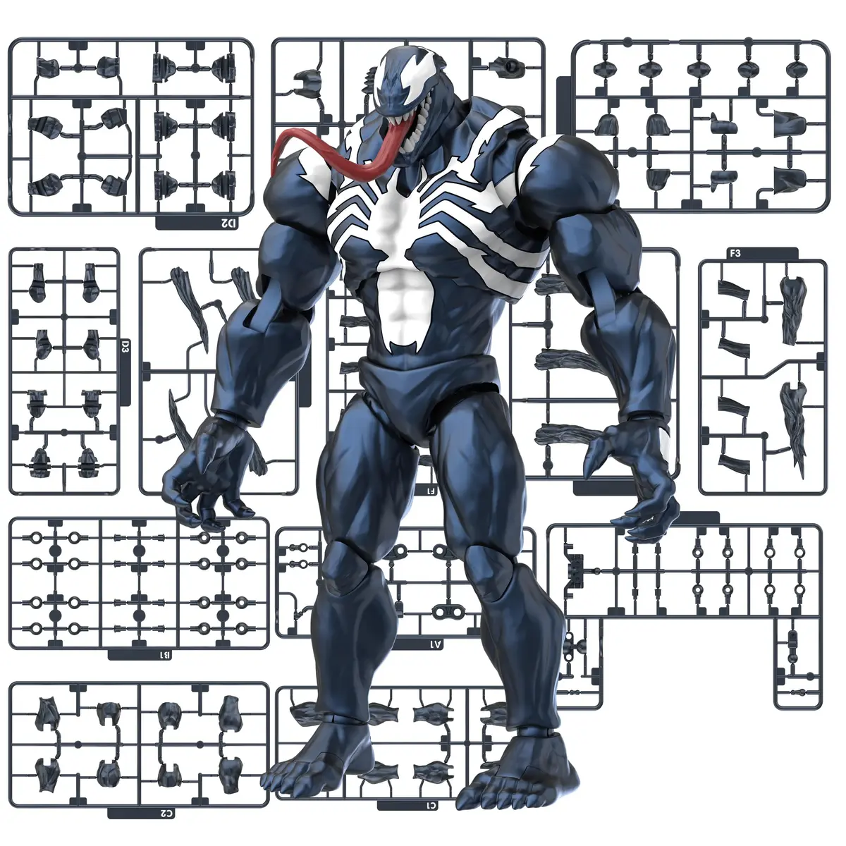 BLOKEES Champion Class - Marvel Rivals Venom Model Kit 6 Inch | 90 Points Articulation, No Tools, Ages 14+ - main product image