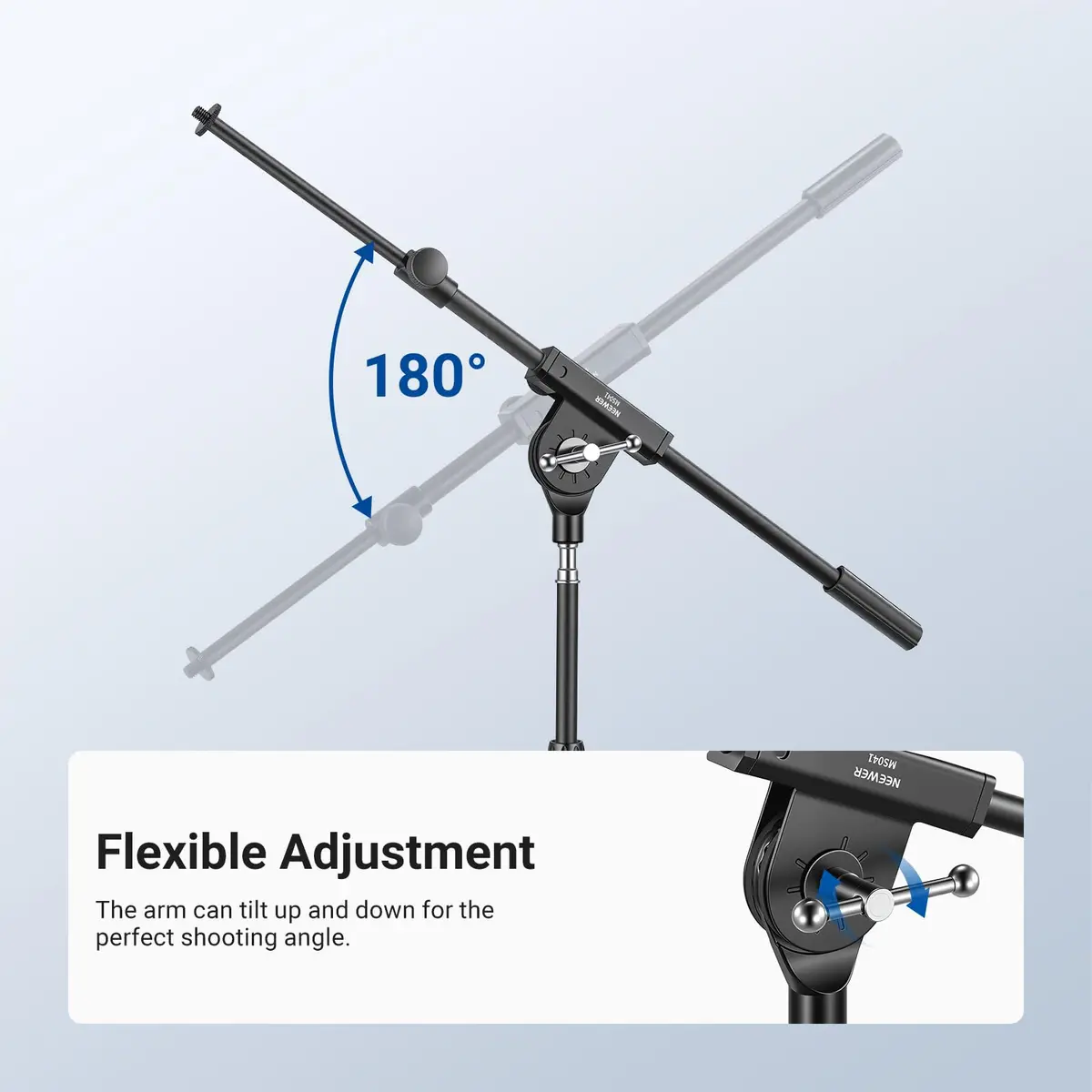 NEEWER Microphone Boom Arm for Mic Stand, Aluminum Compact Portable, MS041 | Adjustable Telescopic Support - view 4