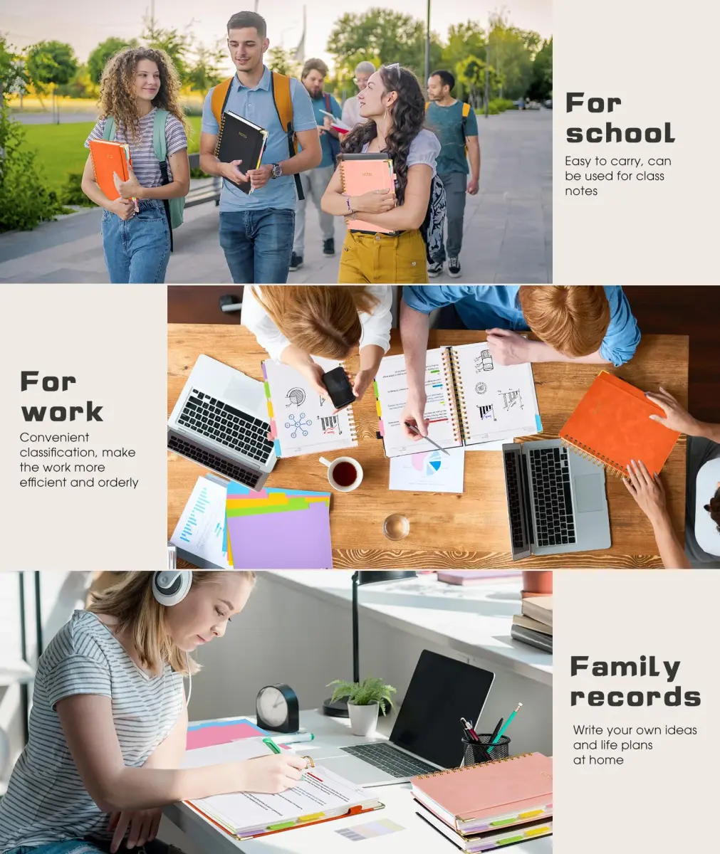 dilitego Hardcover Spiral Notebook 8.5"x11" (300 Pages, Orange) | Acid-Free Paper for Smooth Writing - view 6