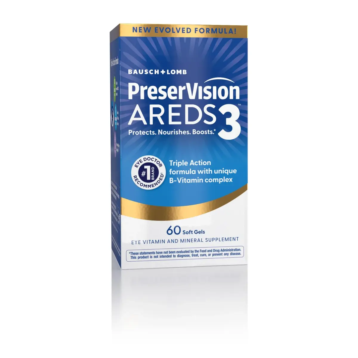 PreserVision AREDS3 Eye Vitamins Macular Supplement 60 Softgels | Supports Macular Health with AREDS2 Nutrients & B-Vitamins - main product image