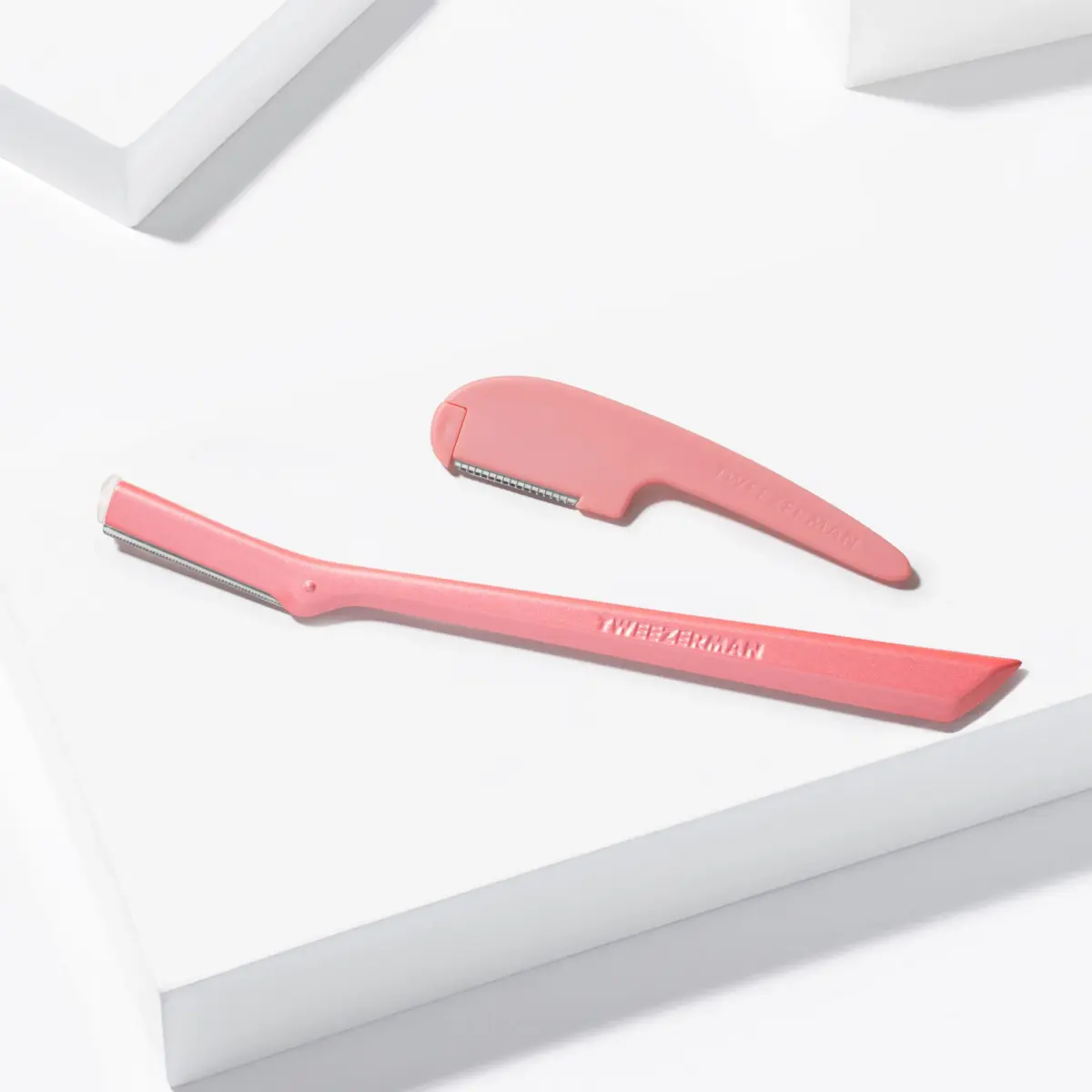 Tweezerman Prep & Plane Facial Razor Set Tea Rose | Exfoliate & Remove Peach Fuzz - view 4