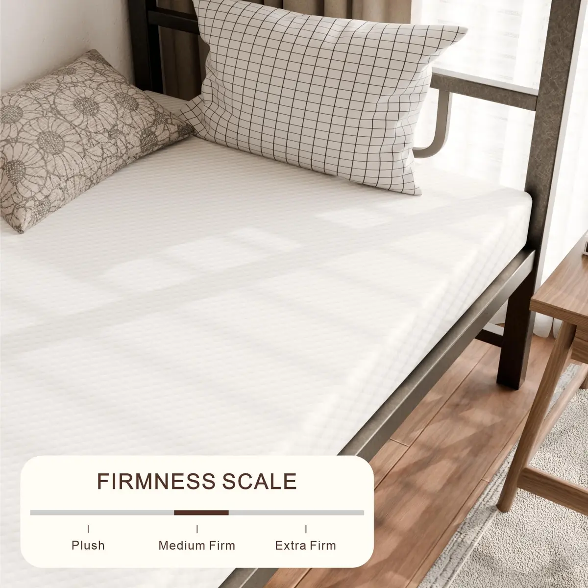 PrettSun Twin Mattress 5 Inch Medium Firm Cooling Gel Foam Fiberglass-Free Support - view 6
