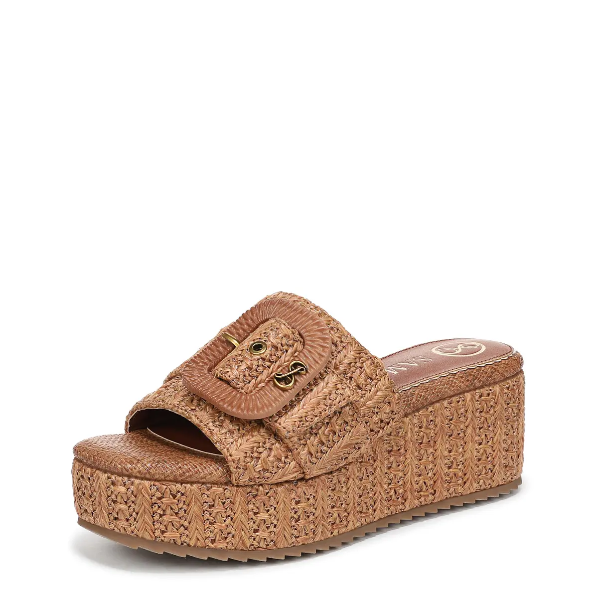 Sam & Libby Crysta Women's Wedge Sandal, Cuoio, US 7 | Elegant Summer Slip-On - main product image
