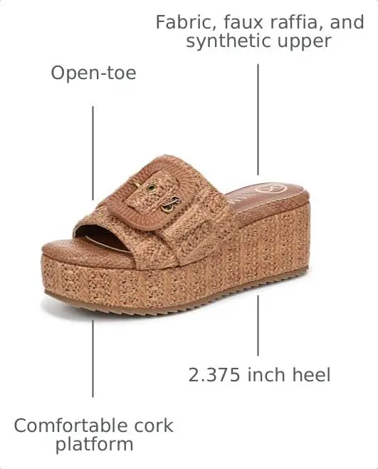 Sam & Libby Crysta Women's Wedge Sandal, Cuoio, US 7 | Elegant Summer Slip-On - view 4