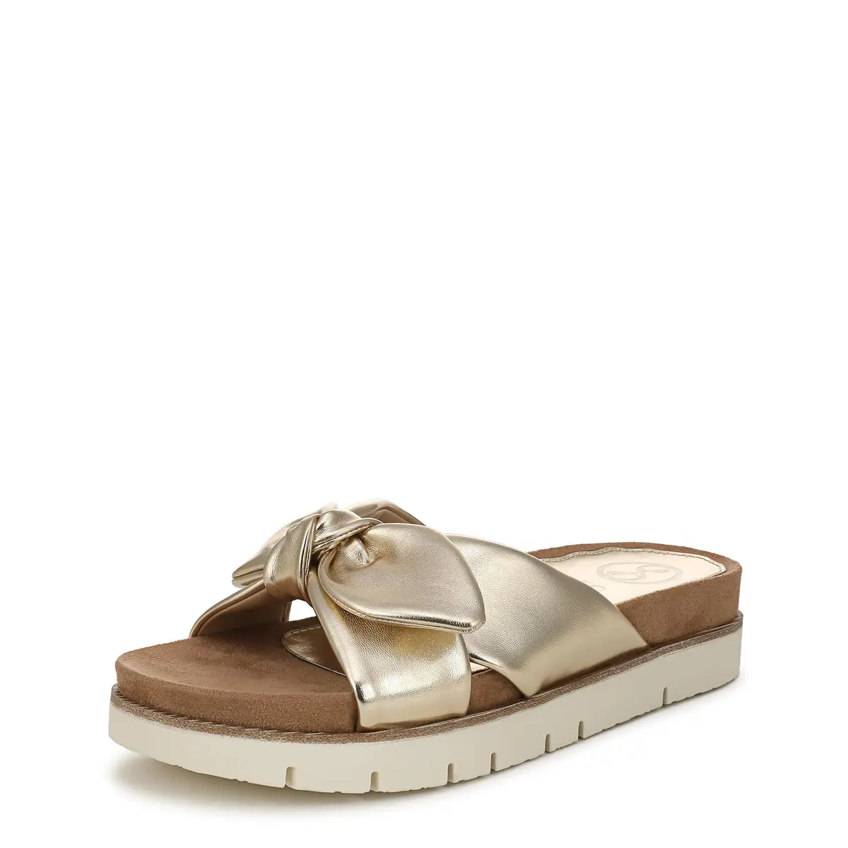 Sam & Libby Astrid Slide Sandal 9 | Cushioned Comfort & Luxe Style in Soft Gold - main product image