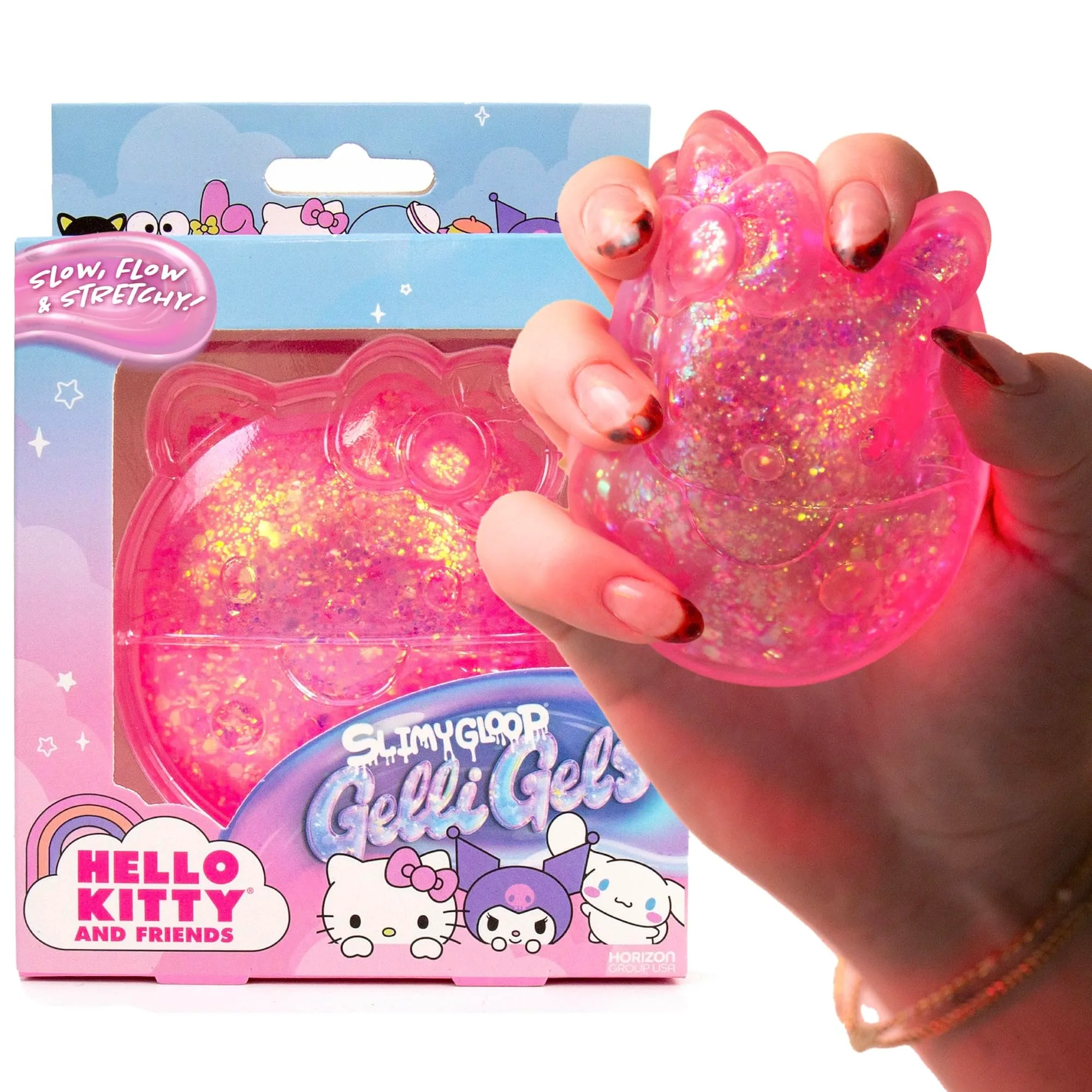 Hello Kitty Gelli Gels Squishy Toy with Glitter | Slow Rising Sensory Fidget - main product image