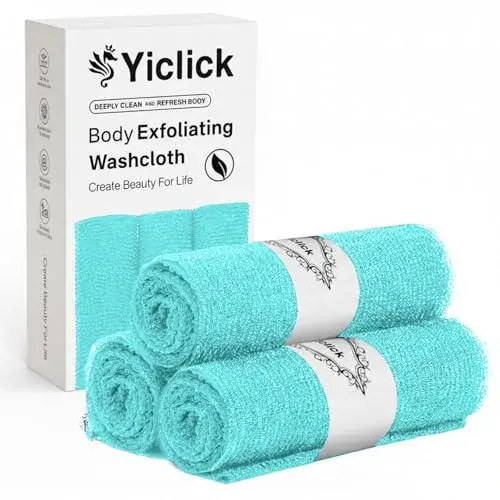 Yiclick Exfoliating Washcloth Towel Set 3 Pieces | Korean Body Scrubber for Shower Bath - main product image