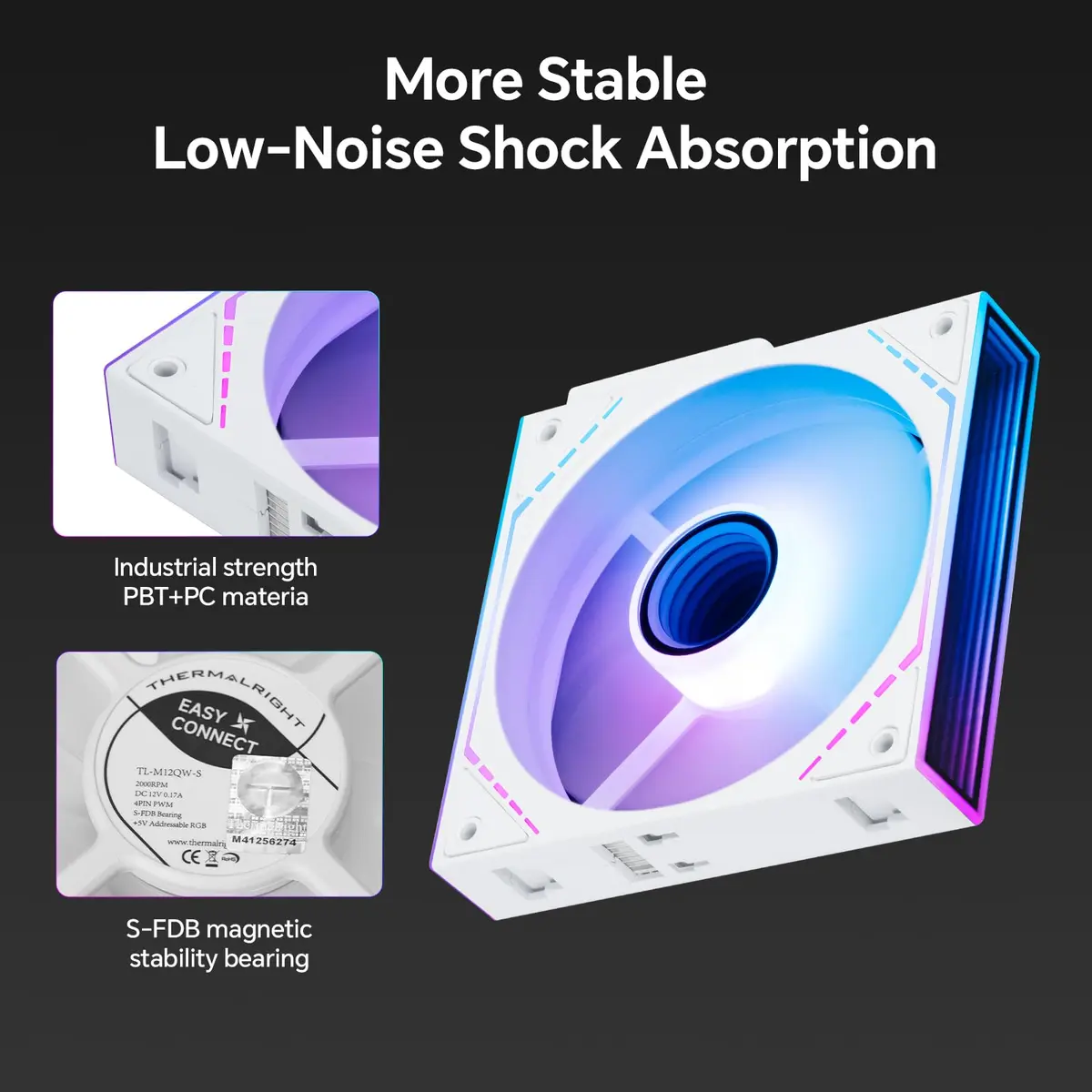 Thermalright TL-M12QW-S X3 White 120mm ARGB Case Fans 3-Pack | 2000RPM PWM Airflow - view 5