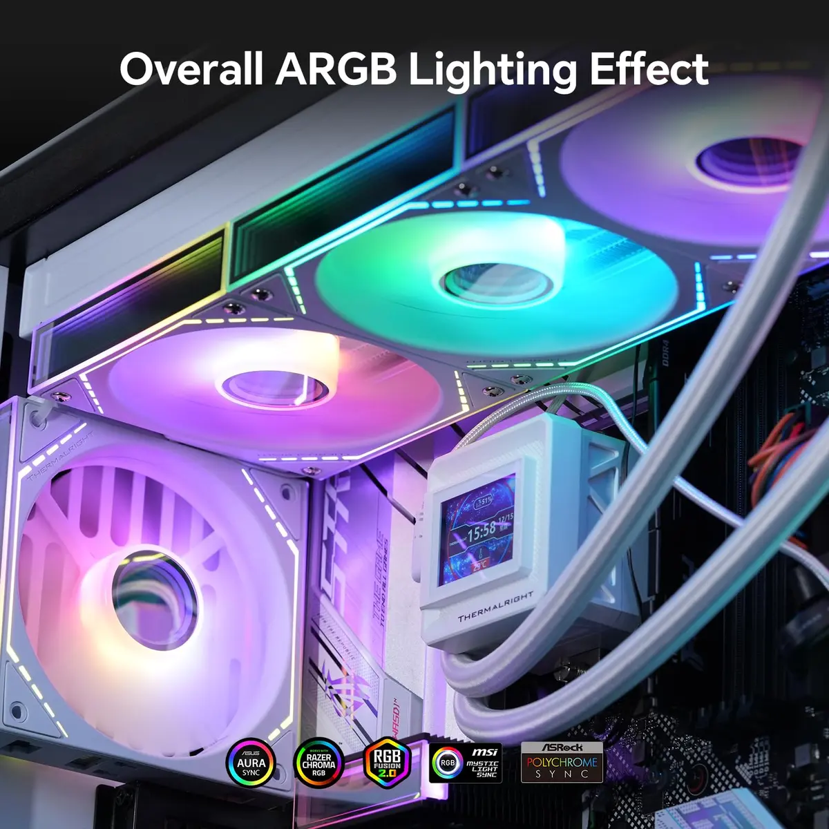 Thermalright TL-M12QW-S X3 White 120mm ARGB Case Fans 3-Pack | 2000RPM PWM Airflow - view 6