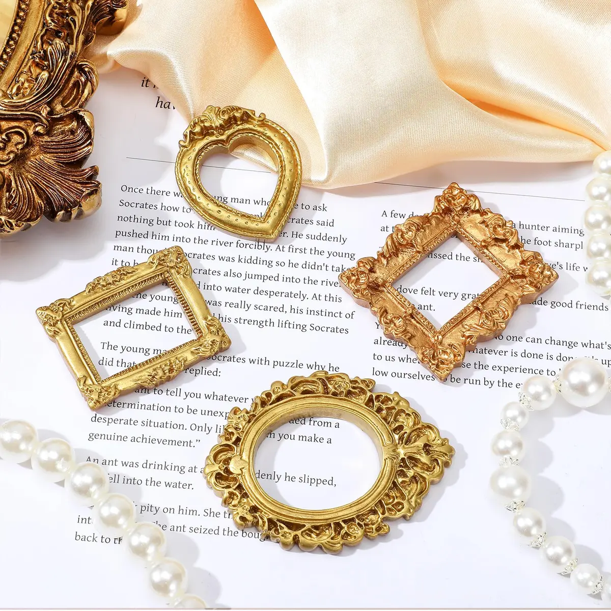Ymapinc 12 Pcs Small Vintage Gold Picture Frames | Mini Wall & Tabletop Decor - view 5