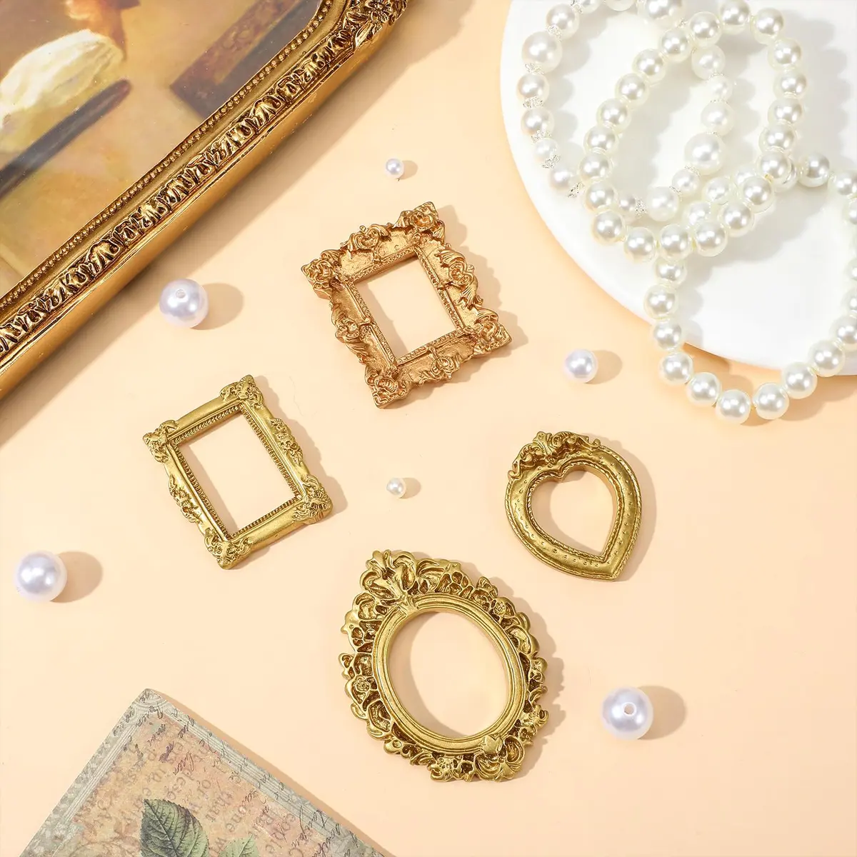Ymapinc 12 Pcs Small Vintage Gold Picture Frames | Mini Wall & Tabletop Decor - view 6