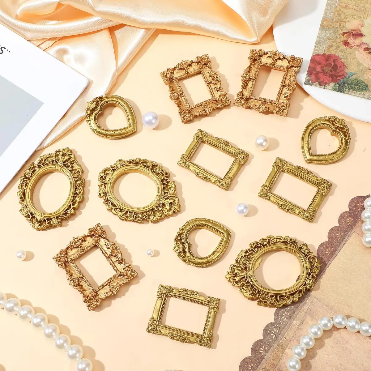 Ymapinc 12 Pcs Small Vintage Gold Picture Frames | Mini Wall & Tabletop Decor - view 4