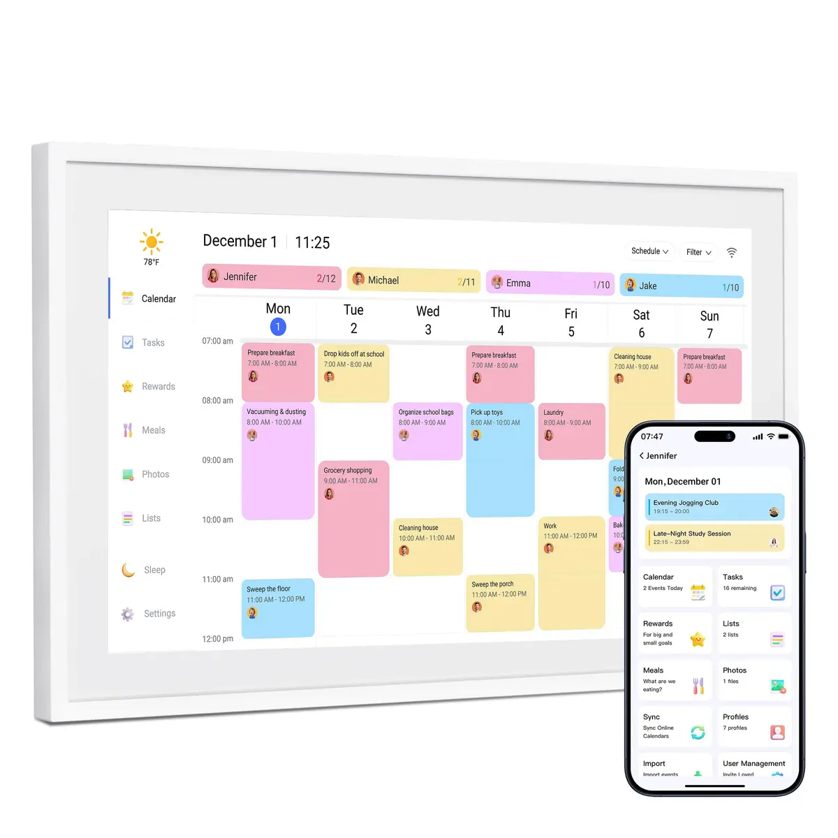 Dragon Touch 15.6 inch Digital Calendar Chore Chart – Interactive Touchscreen, Smart Family Planner, Digital Picture Frame Best Gifts for Christmas, Wedding, Mom - main product image