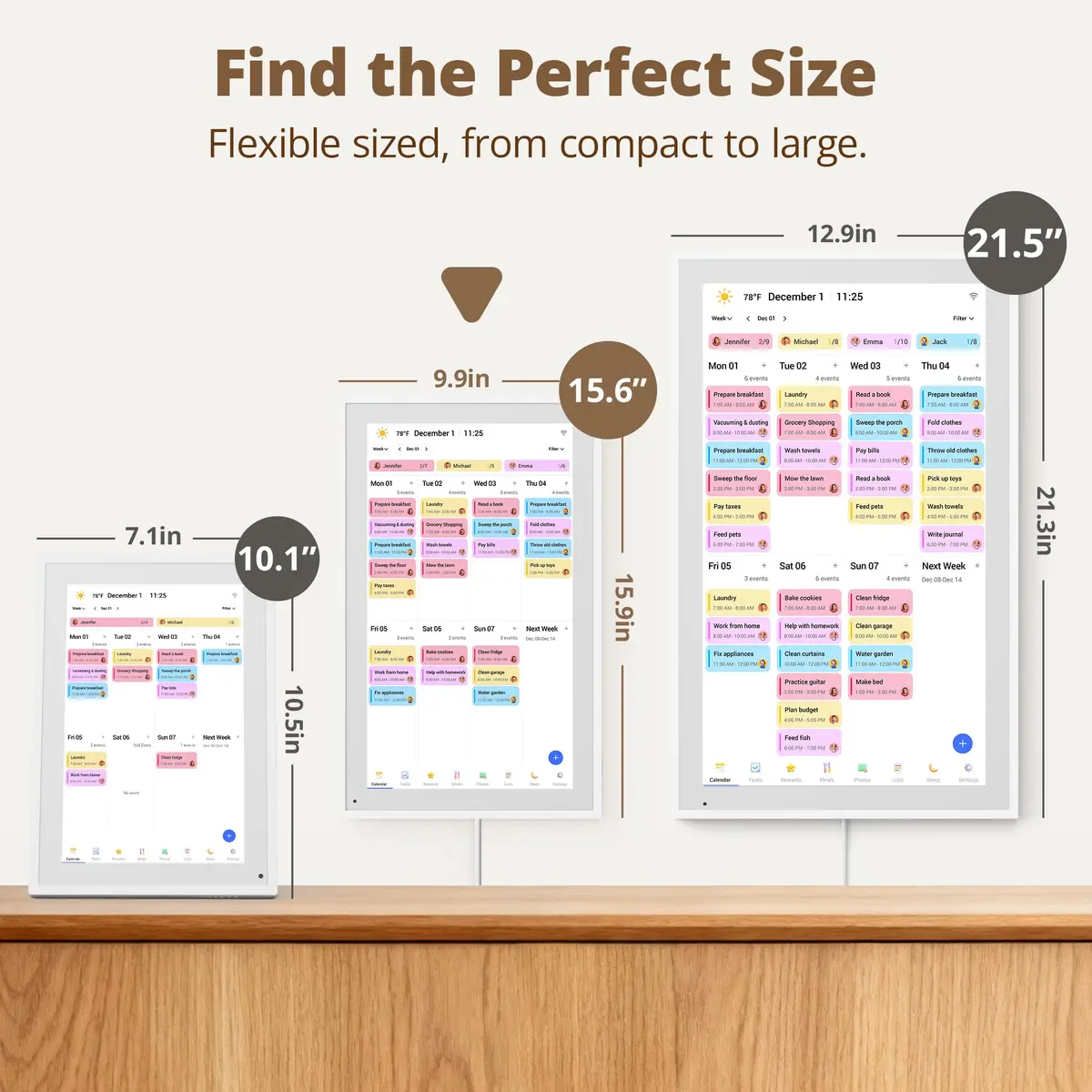 Dragon Touch 15.6 inch Digital Calendar Chore Chart – Interactive Touchscreen, Smart Family Planner, Digital Picture Frame Best Gifts for Christmas, Wedding, Mom - view 9