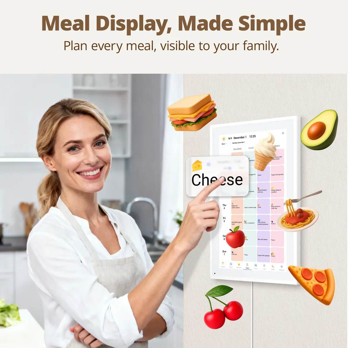 Dragon Touch 15.6 inch Digital Calendar Chore Chart – Interactive Touchscreen, Smart Family Planner, Digital Picture Frame Best Gifts for Christmas, Wedding, Mom - view 4