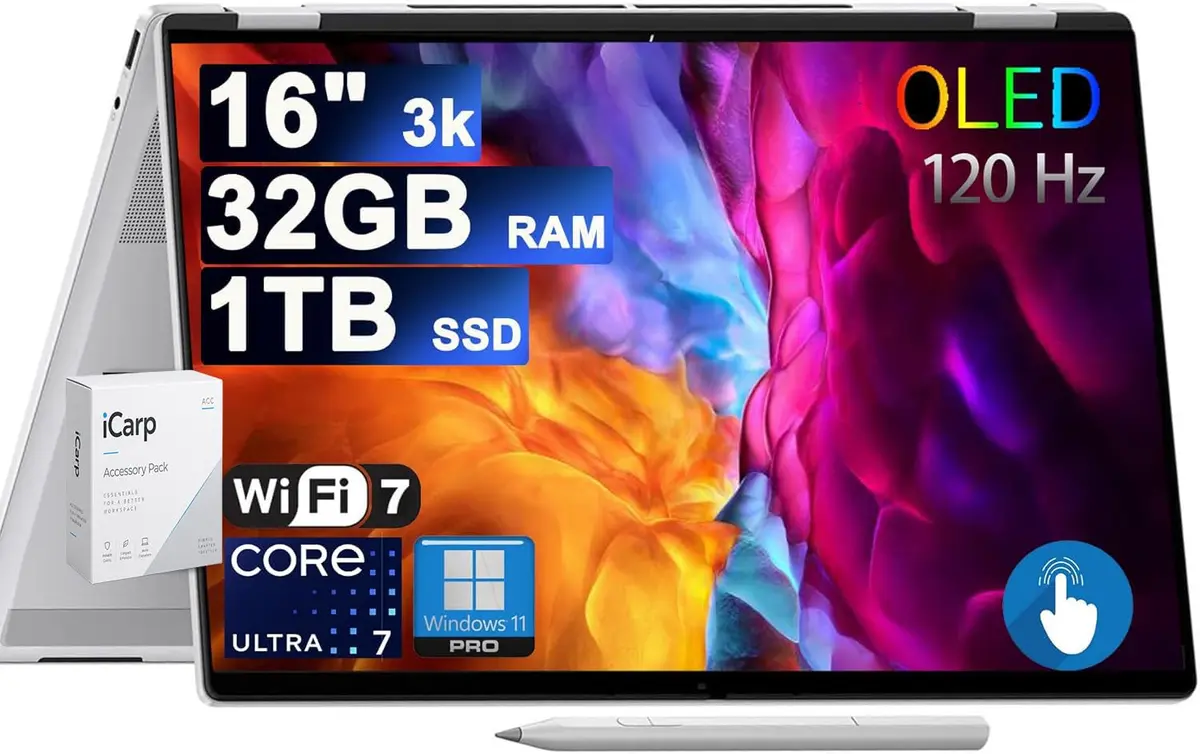 HP OmniBook 7 Flip 16 3k OLED Touch 16" Laptop | 32GB RAM, 1TB SSD, Wi-Fi 7 - main product image