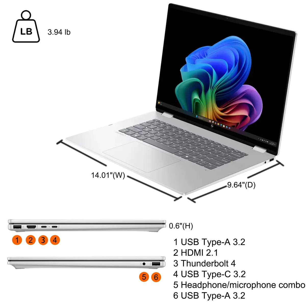 HP OmniBook 7 Flip 16 3k OLED Touch 16" Laptop | 32GB RAM, 1TB SSD, Wi-Fi 7 - view 5