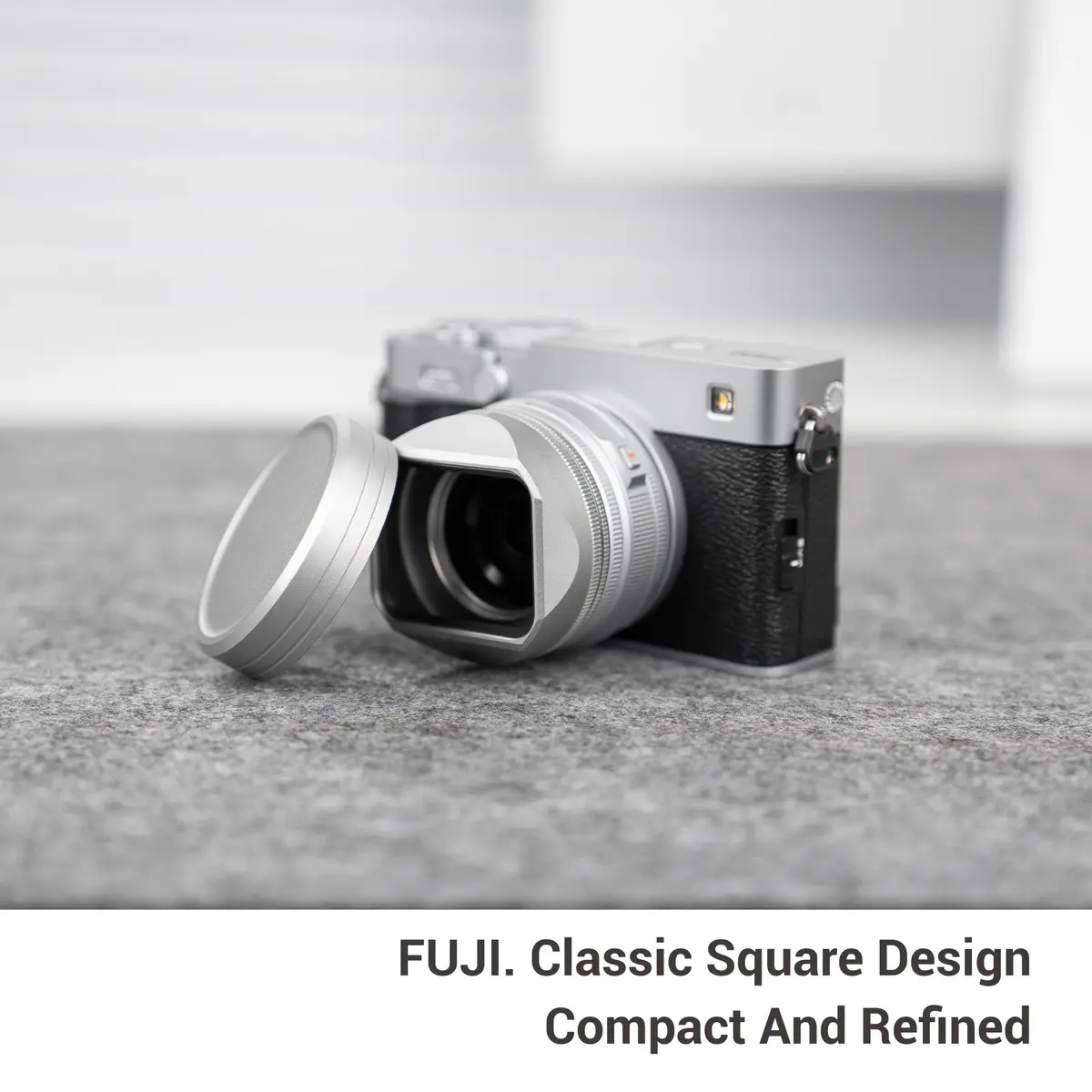 JJC Metal LH-XF27 Lens Hood Shade w Cap & Adapter Ring for Fujifilm XF 23mm F2.8 | Square Lens Protector with Aluminum Durability - view 7