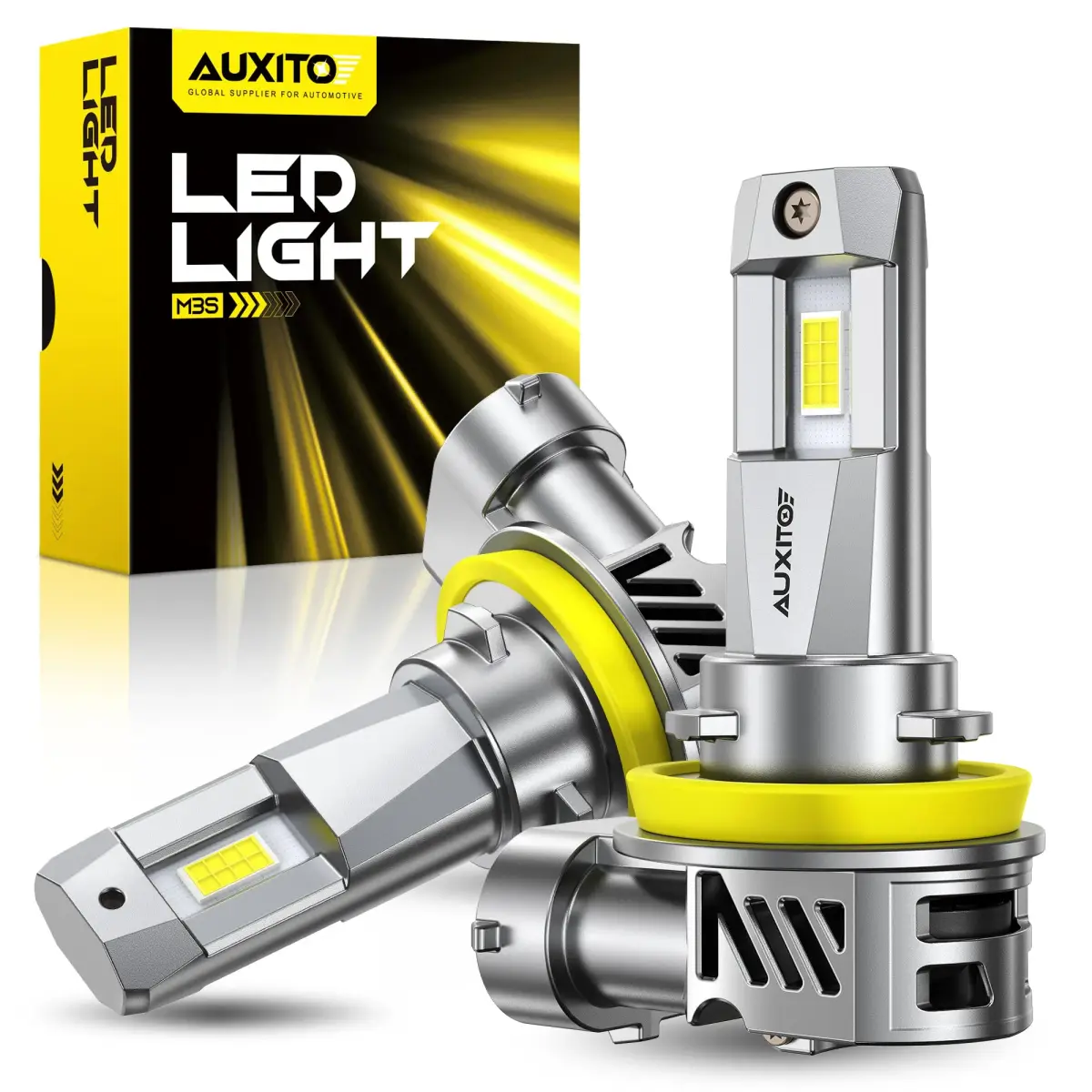 AUXITO H11 LED Bulbs 120,000LM Cool White (Pack of 2) | 1500% Brighter Than Halogen - main product image