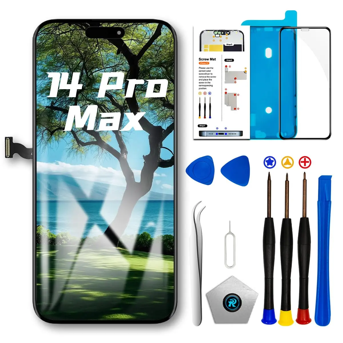 SIMDOG iPhone 14 Pro Max Screen Replacement Kit 6.7" Full HD | Compatible with A2651, A2893, A2896, A2895, A2894 - main product image
