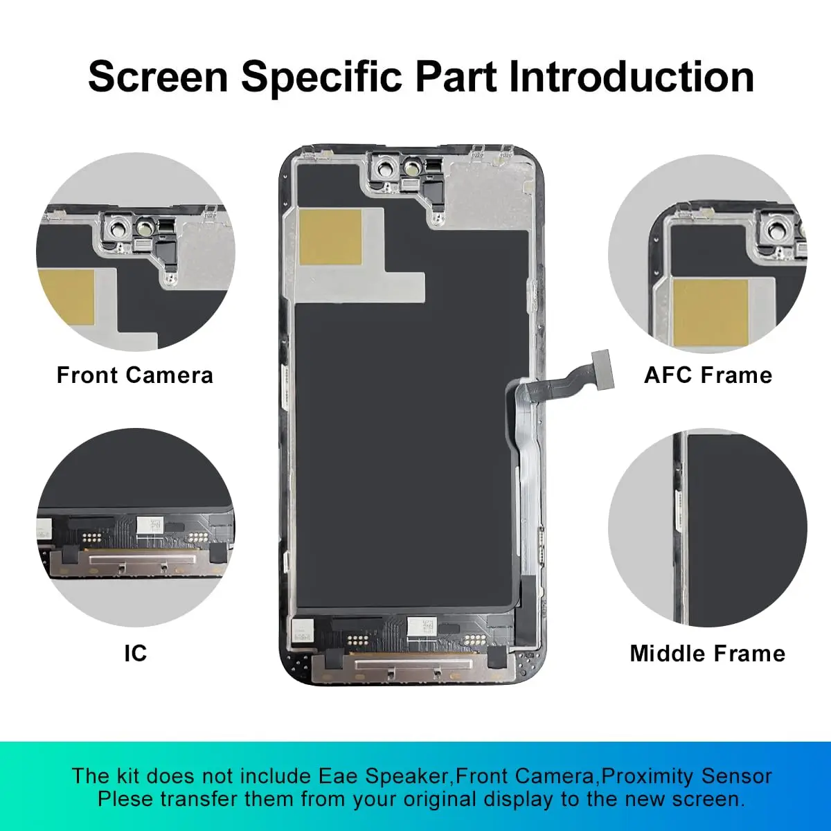 SIMDOG iPhone 14 Pro Max Screen Replacement Kit 6.7" Full HD | Compatible with A2651, A2893, A2896, A2895, A2894 - view 6