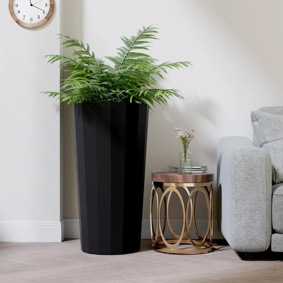 Diyfire Tall Planters for Outdoor Plants | Large 23.6 Inch Conical Flower Pots with Drainage Holes - view 8