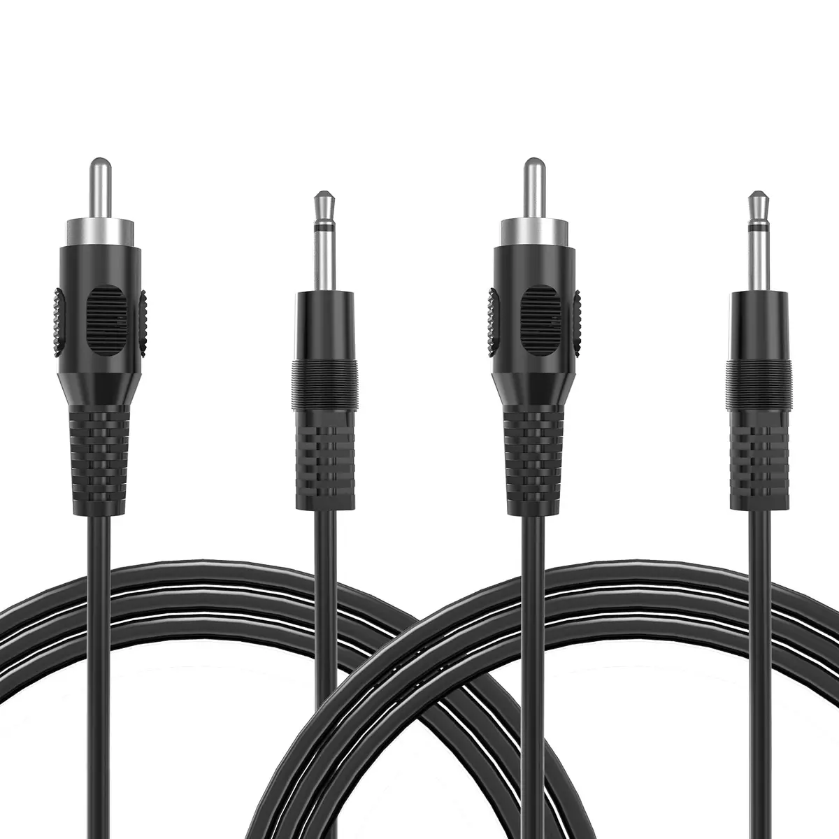 RFAdapter 3.5mm Mono to RCA Mono Cable 1.83m (6ft) 2-Pack | Connect Mono Audio Devices - main product image