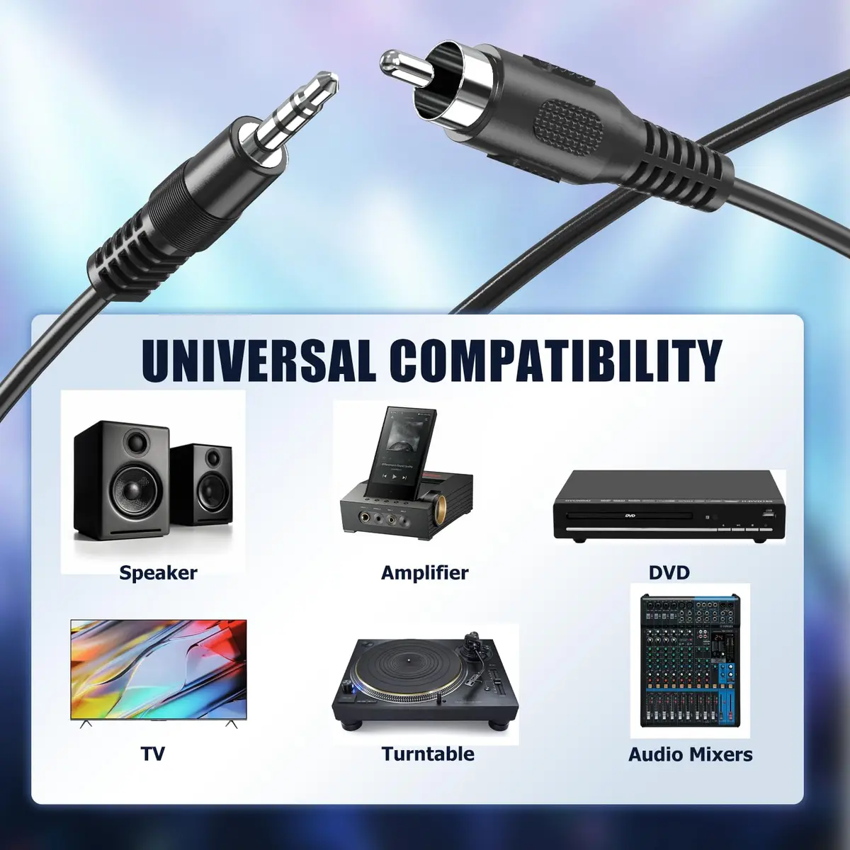 RFAdapter 3.5mm Mono to RCA Mono Cable 1.83m (6ft) 2-Pack | Connect Mono Audio Devices - view 4