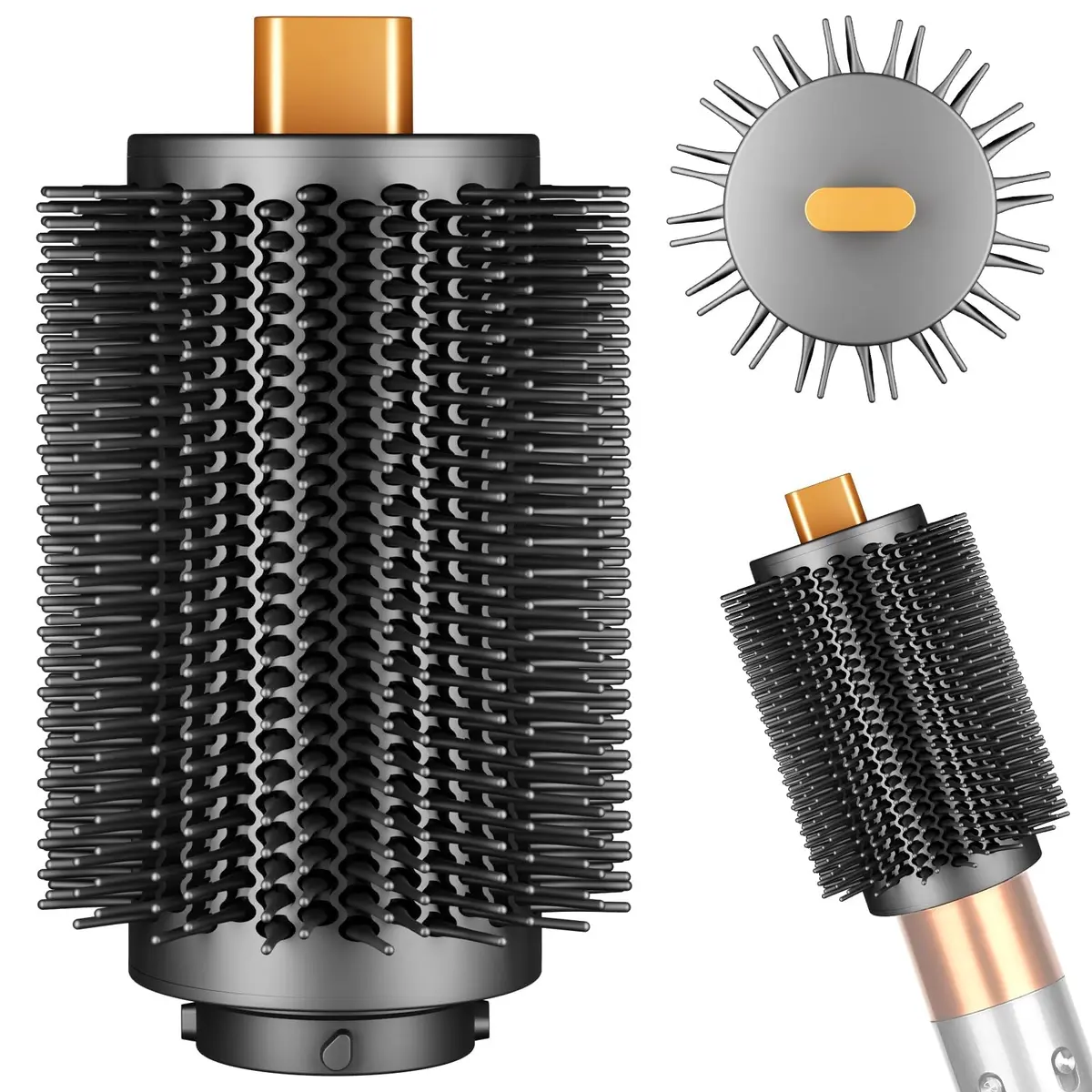 ZEPHBLOW 3-Inch Large Round Brush for Dyson Airwrap Attachments | Flexible Bristles for Volume & Smooth Curling - main product image