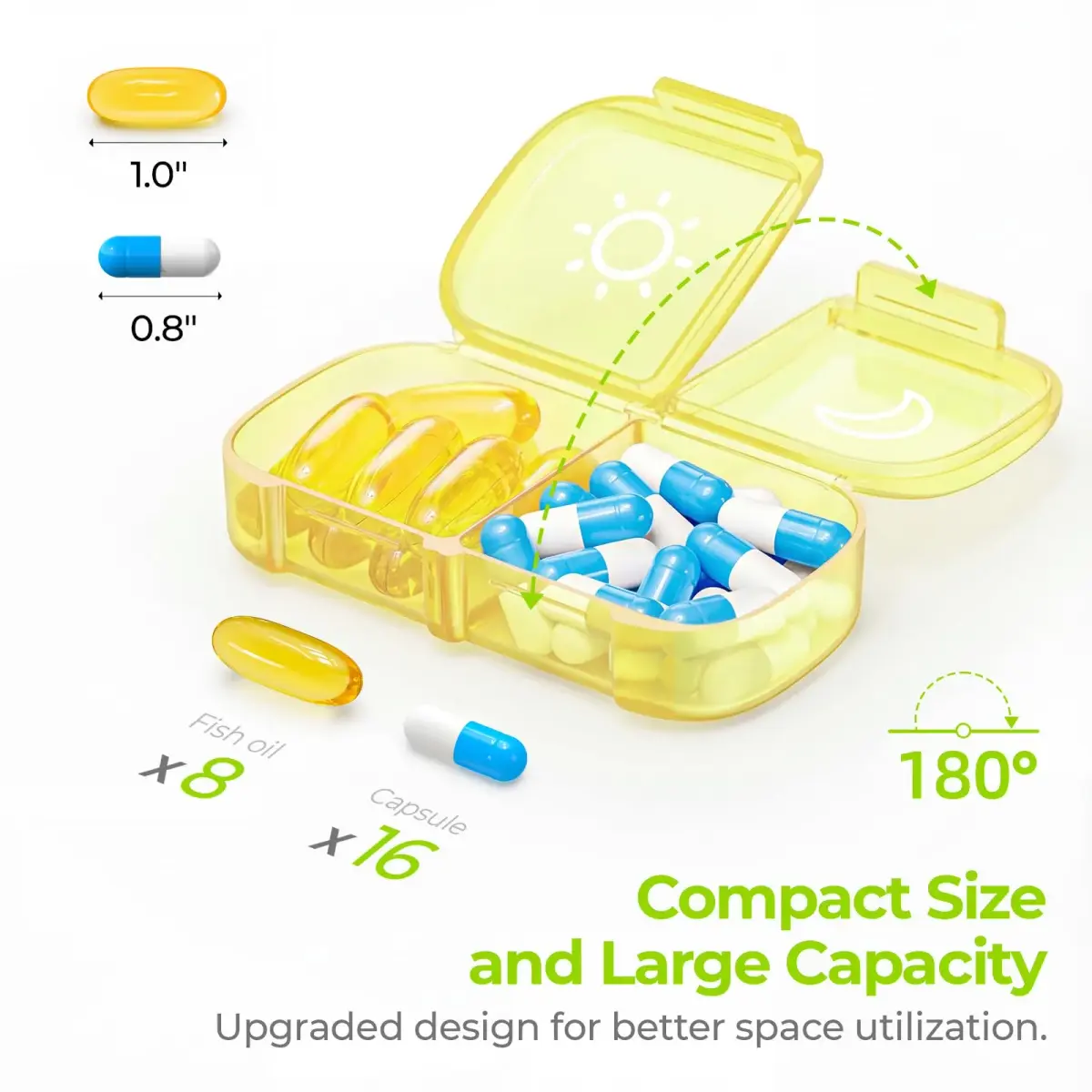AUVON Weekly Pill Organizer 2 Times a Day, 14 Compartments | FDA Approved, BPA-Free, Portable for Travel - view 2