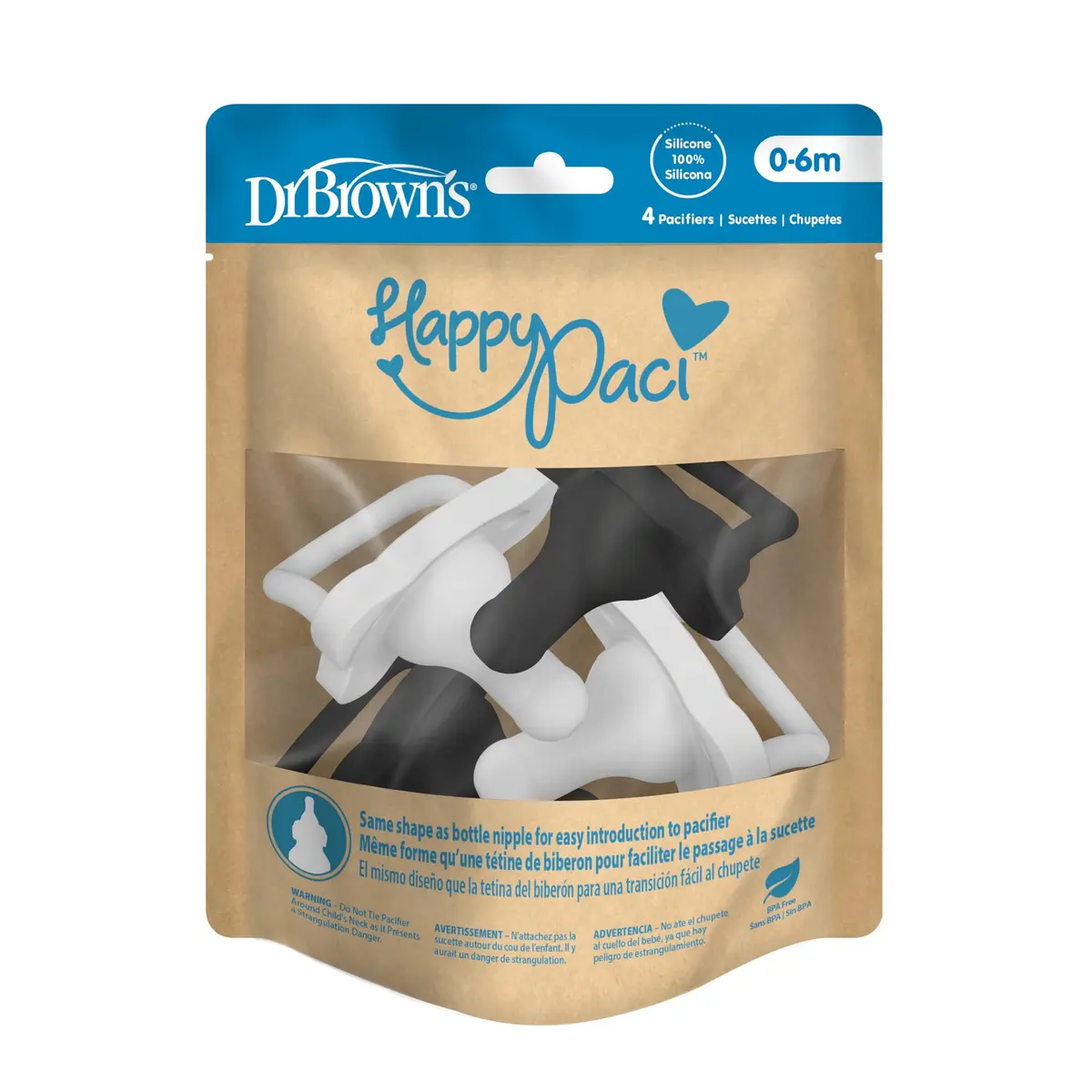 Dr. Brown's HappyPaci Silicone Pacifier 0-6m | Soft, BPA-Free, Contoured Shield - view 9