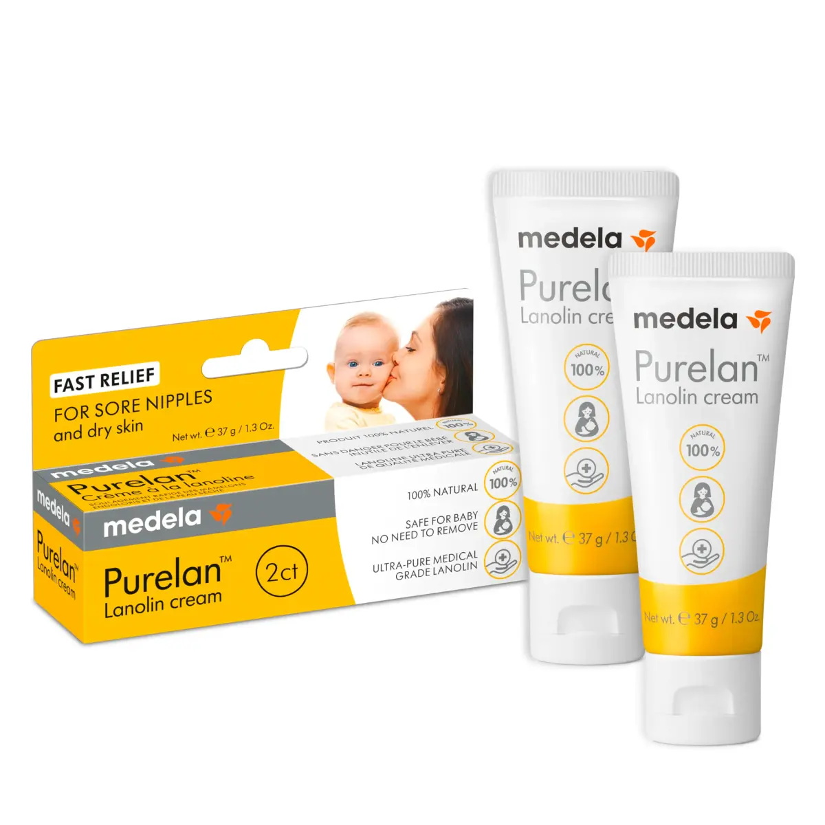 Medela Purelan Lanolin Nipple Cream 74g (2.6 Fl Oz) | Soothes Sore Nipples, Baby Safe, USA Import - main product image