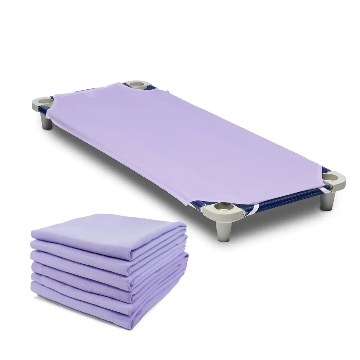 Rollee Pollee Purple Microfiber Fitted Cot Sheets - 23" x 52" - Soft & Durable for Daycare - main product image