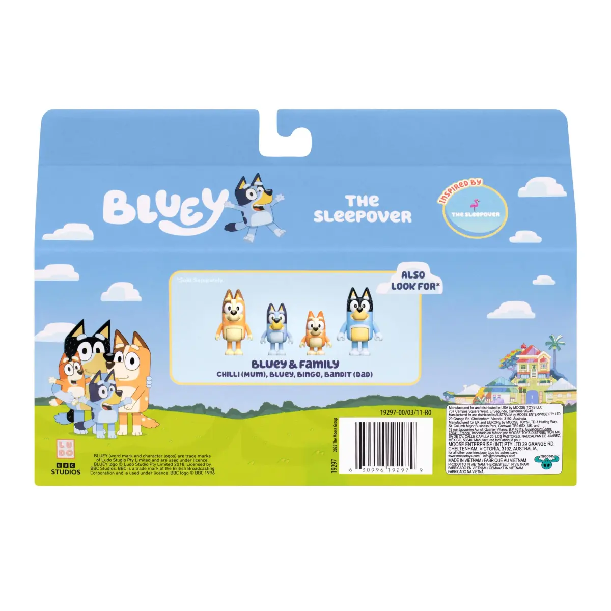 Bluey The Sleepover Figure 4-Pack with Flamingo Accessory | Kids Toys Ages 3+ - view 2