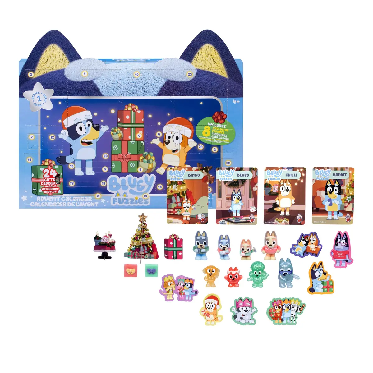Bluey Fuzzies Advent Calendar Pack, 8 Exclusive Mini-Figures & 24 Surprises | Holiday-Themed Fun - main product image