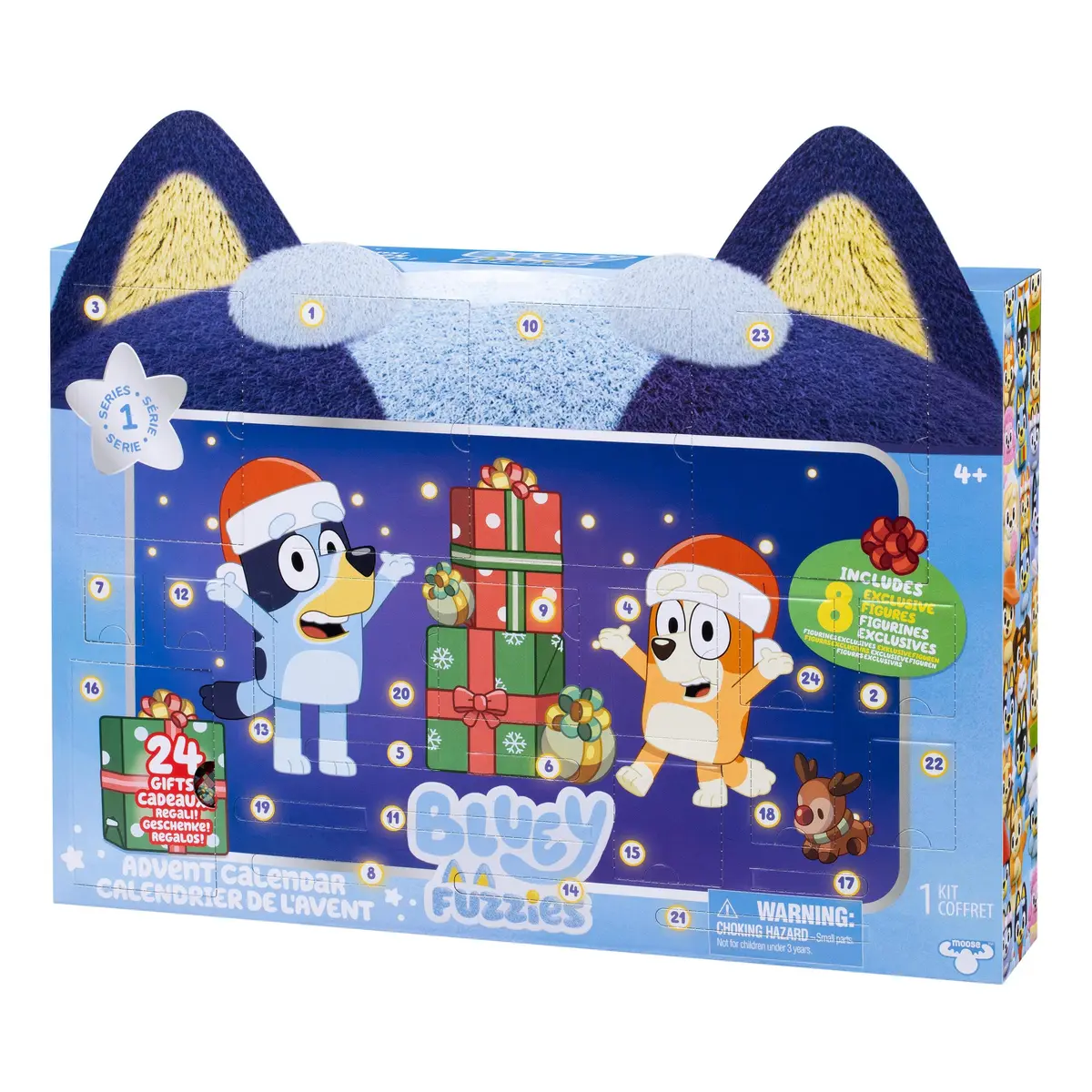 Bluey Fuzzies Advent Calendar Pack, 8 Exclusive Mini-Figures & 24 Surprises | Holiday-Themed Fun - view 2