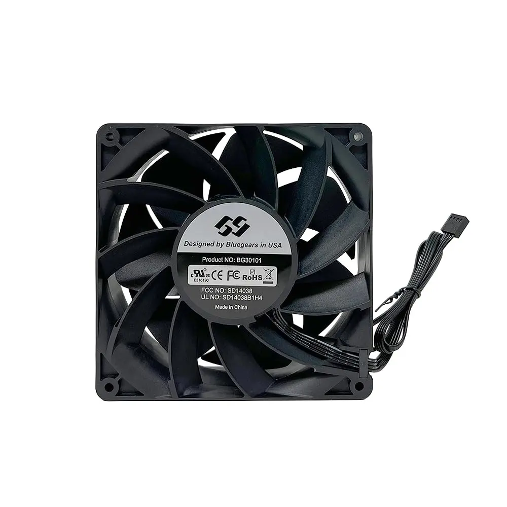 Bluegears b-BlasterPWM 140x38mm PWM High Speed Fan | 1200-6500 RPM, 398 CFM, UL CE FCC RoHS Reach Certified - view 2