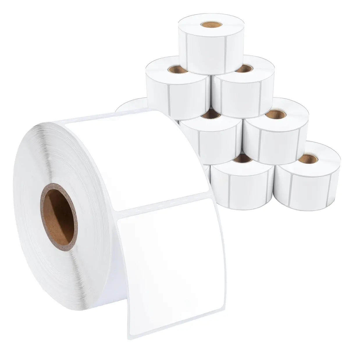 Spartan Industrial 3" x 3" Direct Thermal Labels 5000 Count (10 Rolls, 500 Labels/Roll) | Matte White, Permanent Adhesive, Perforated - main product image