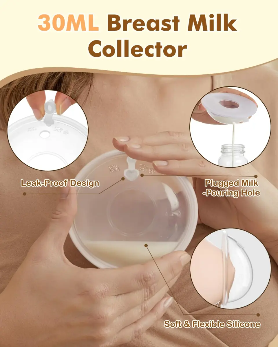 Lictin Breast Milk Collector Set with Storage Bags & Box - 60ml Cups | Protects Nipples & Collects Leaks - view 4