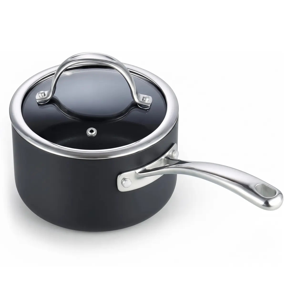 Cooks Standard 1 & 2-Quart Hard-Anodized Nonstick Saucepan with Glass Lid | Durable, Even Heating, Easy Cleanup - view 8