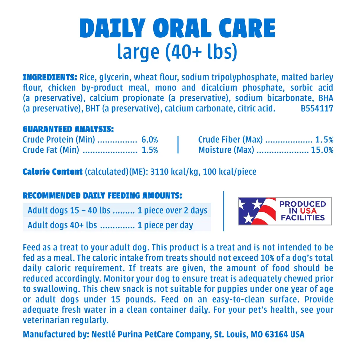 Dentalife Purina Large Dog Dental Chews 90 ct. | Tartar Reduction & Fresh Breath (100-120c) - view 8