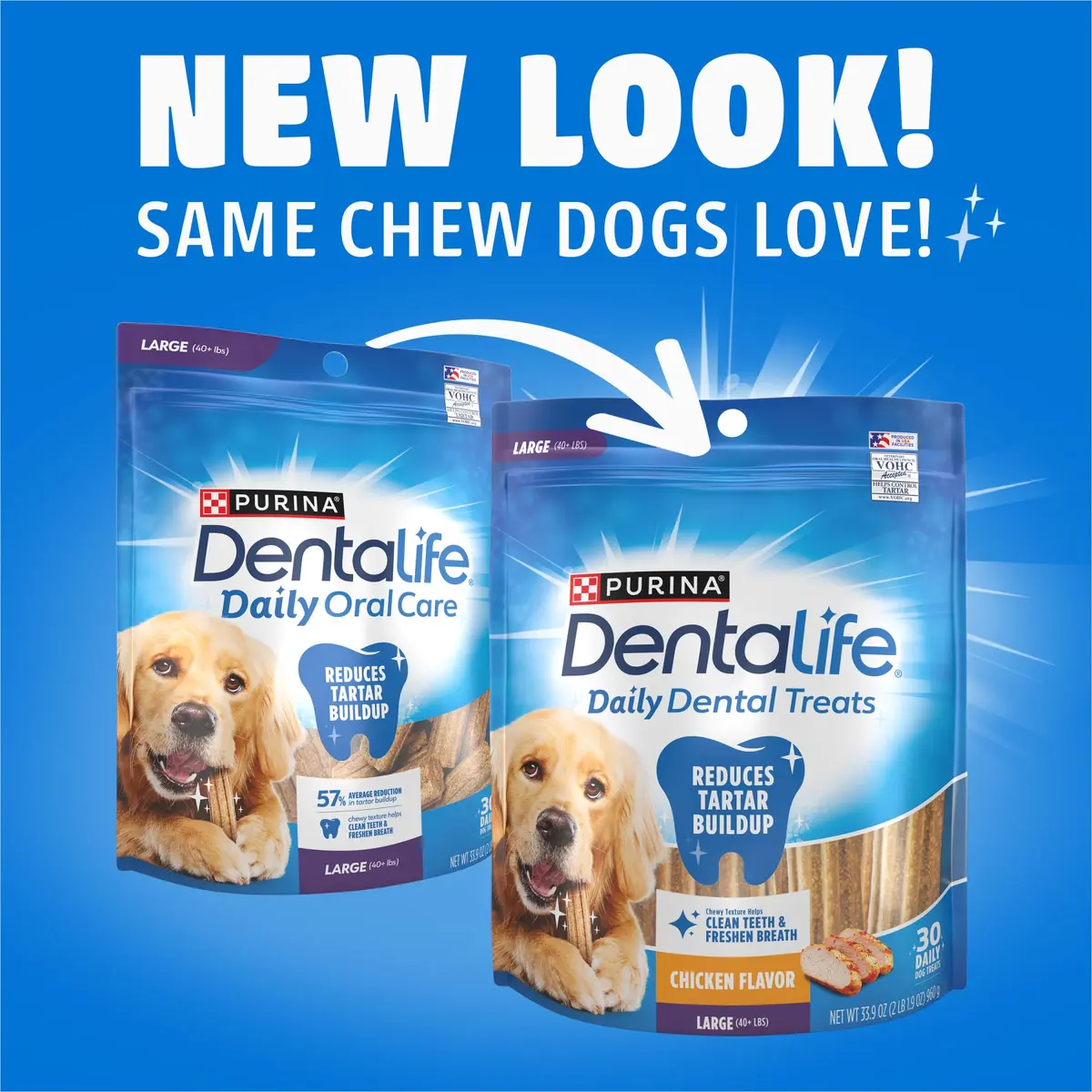 Dentalife Purina Large Dog Dental Chews 90 ct. | Tartar Reduction & Fresh Breath (100-120c) - view 2