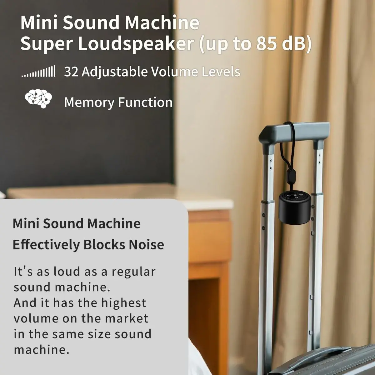 BodyHush Mini Portable White Noise Machine | 30 Sounds, 32 Volume Levels, 22-Hour Battery - view 6