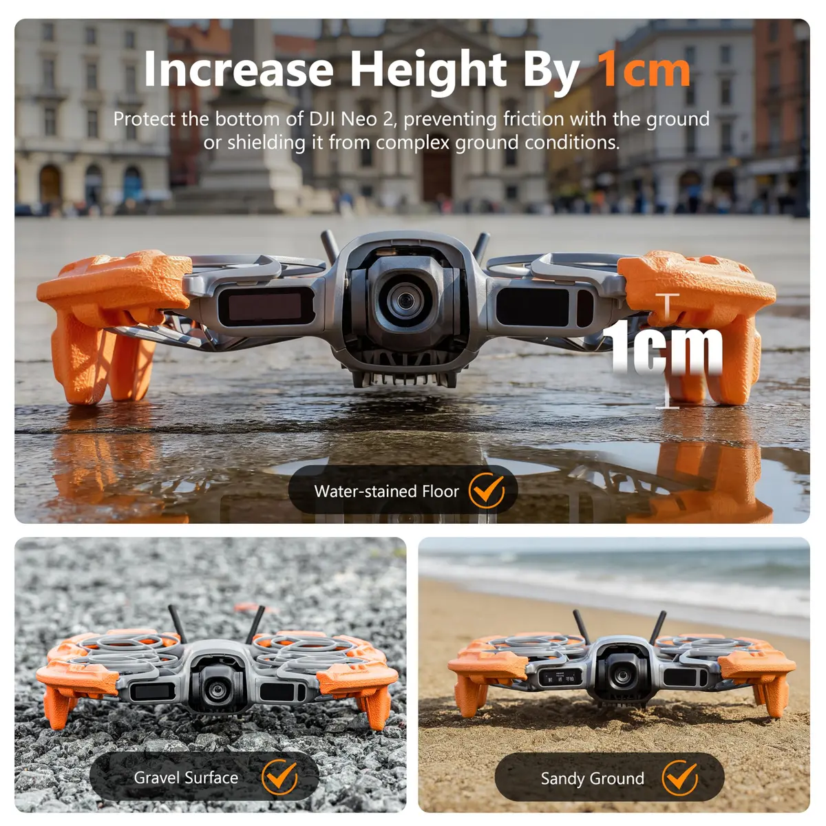 STARTRC Propeller Guard for DJI Neo 2, Orange, 36g (1.27 oz) | Shock-Absorbing EVA Foam - view 4